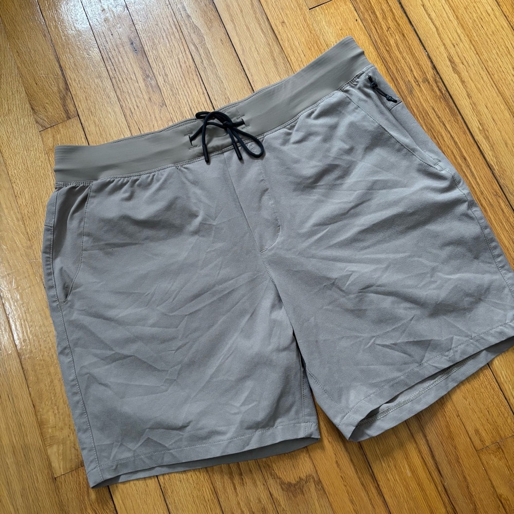 Western Rise Mens Tan  Drawstring Waist Outdoor Hybrid Athletic Shorts Size 33